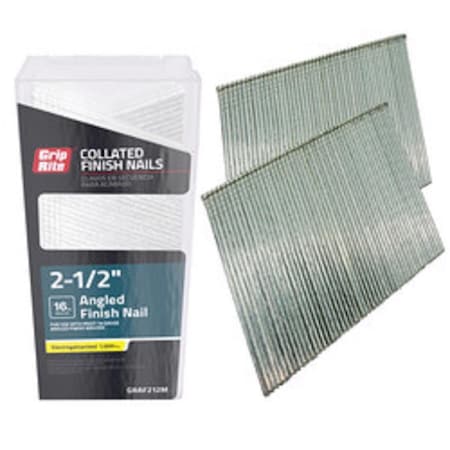 Grip-Rite Grip-Rite 2-1/2 in. L X 16 Ga. Angled Strip Electro Galvanized Finish Nails 20 deg 1000 pk GRAF212M